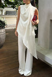 Elegant Asymmetric Sleeveless Set