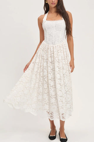 Lace A-Line Midi Dress