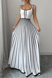 Striped Button Maxi Dress