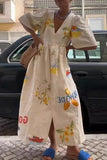 Tropical Print Casual Dress