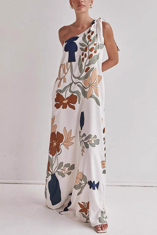 One-Shoulder Maxi Vacation Dress