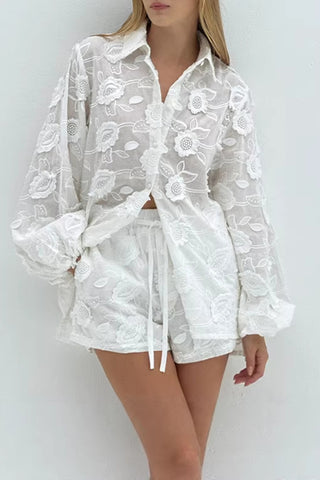 Floral Pattern Shorts Set