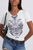 Graphic Print V-Neck T-Shirt