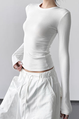 Lace-Back Long-Sleeve T-Shirt