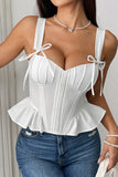 Bow-Accented Peplum Tank Top