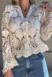 Button-Up Lace Crochet Top