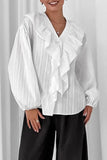 Ruffled V-Neck Blouse