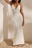 Halter Maxi Crochet Dress
