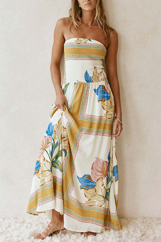 Strapless Floral Maxi Dress