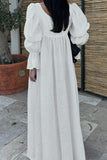 Long Sleeve Ruffled Casual Dress