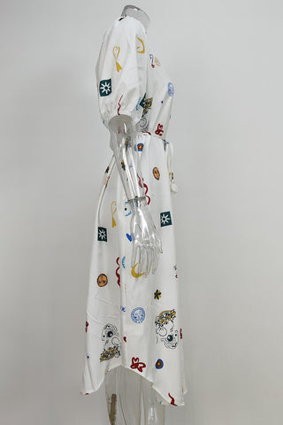 Patterned Casual Midi Dress