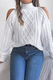 Cutout Shoulder Cable Knit Sweater