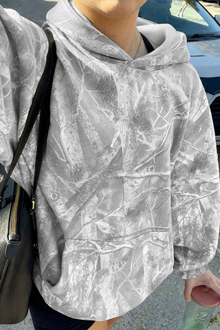 Camouflage Print Hooded Sweatshirt