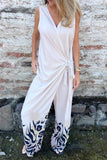 Wrap-Front Wide-Leg Jumpsuit