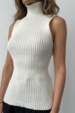 Sleeveless Ribbed Knit Tank Top