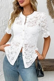 Textured Button-Up Blouse