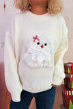 Playful Puppy Appliqué Sweater