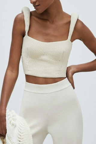 Knitted Sleeveless Crop Top