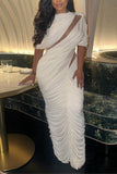 One-Shoulder Ruched Casual Dress