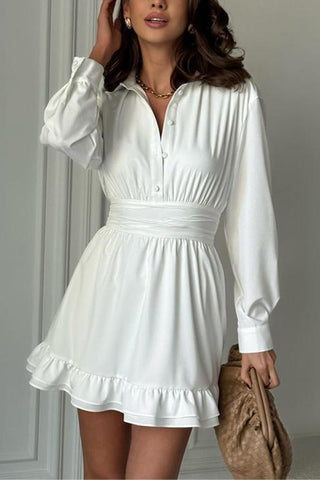 Buttoned Collared Casual Dress