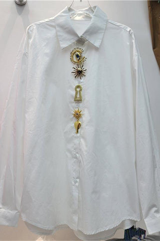 Embellished Button-Down Shirt