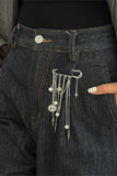 Chic Safety Pin Chain Brooch