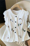 Patterned Button-Front Tank Top