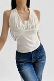 Halter Neck Embellished Tank Top