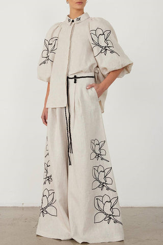 Floral  Two-Piece Pants Set