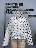 Polka Dot Button-Front Jacket