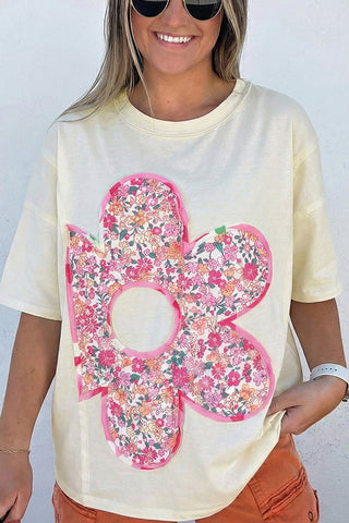 Floral Print Graphic T-Shirt