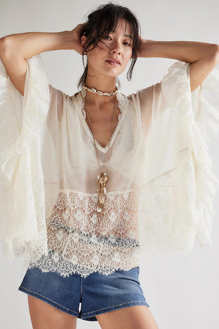 Lace Detail Flowing Blouse