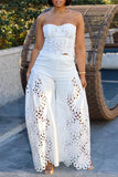 Strapless Lace Cutout Pants Set