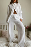 Modern Button-Front Pants Set