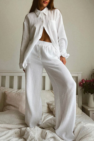 Modern Button-Front Pants Set