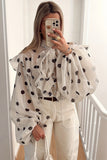 Polka Dot Bow-Tie Blouse