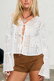 Tie-Front Lace Blouse