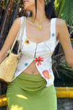 Floral Button-Down Tank Top