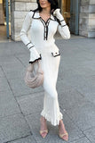 Elegant Ribbed Knit Dress