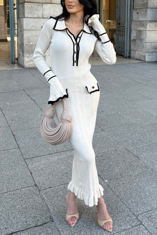Elegant Ribbed Knit Dress