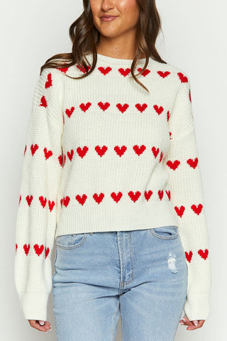 Heart Patterned Sweater