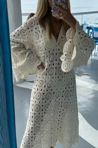 Elegant Crochet Casual Dress
