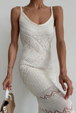 Sleeveless Crochet Knit Casual Dress