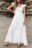Polka Dot Smocked Maxi Dress