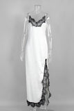 Lace-Trimmed Casual Maxi Dress