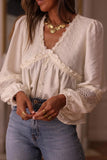 Floral Frilled Long Sleeve Blouse