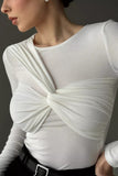 Stylish Twist-Front Long Sleeve Top
