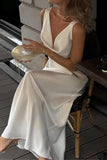 Sleeveless V-Neck Casual Dress