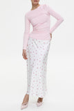 Elegant Floral Print Midi Skirt