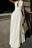 Sleeveless Zip-Front Maxi Dress